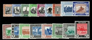 SUDAN SG123/39 1951-61 DEFINITIVE SET MTD MINT