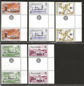 ASCENSION SC# 242-46 GUTTER PAIRS   FVF/MNH