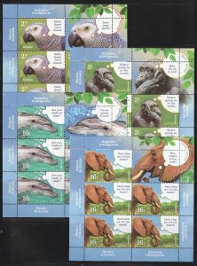 Romania STAMPS 2022 INTELLIGENT ANIMAL ELEPHANT PARROT DOLPHIN MONKEY MNH SHEETS