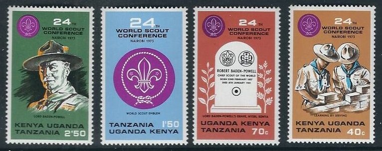KENYA UGANDA TANZANIA SC#263-266 24th Scout Conference - Nairobi (1973) MNH