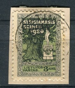 LITHUANIA; 1920 early Kretinga lovely POSTMARK PIECE fine item