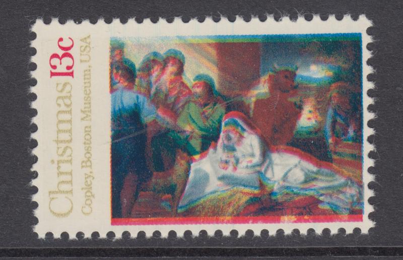 US Sc 1701 MNH. 1976 13c Nativity Scene, Multiple Color Shifts, Christmas