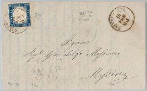 55569 - REGNO - STORIA POSTALE: Sass 11 su BUSTA da CALTANISETTA 1863 - DIENA