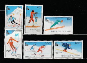 Chad 381-386 Set M&U Sports, Olympics, Skiing (B)