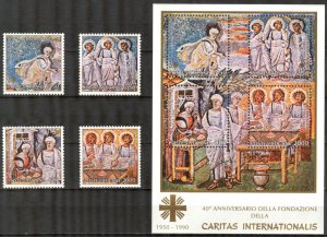 Vatican 1990 Caritas Internationals 40 Years Mi. 1002/5 Bl.12 MNH