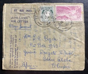 1952 Wexford Ireland Air Letter Cover To Addis Ababa Ethiopia