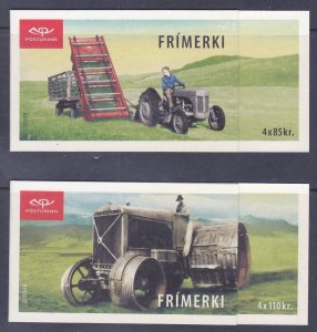 Iceland 1132c & 1133c MNH 2008 Agricultural Tractors 2 Complete Booklets VF