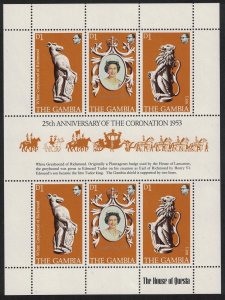 Gambia 25th Anniversary of Coronation 3v Sheetlet 1978 MNH SG#397-399