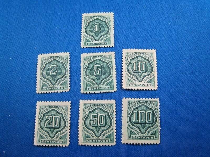 ECUADOR  1896   -  SCOTT # J1-J7   MLH     (He2)