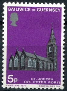 Guernsey  Sc#62 MNH, 5p multi, Christmas 1971: Historic Churches of Guernsey ...