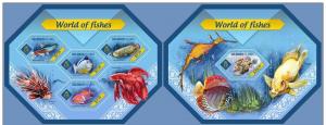 SOLOMON IS. 2014 2 SHEETS slm14404ab FISHES WORLD MARINE