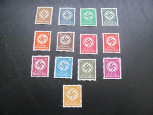 GERMANY 1934 MNH SC O80-O91+ 12PF. COLOR VARIETY OFFICIAL SET  XF 70 EUROS (118)