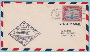 UNITED STATES FIRST FLIGHT COVER - 1928 FROM SPRINGFIELD OHIO - CV383