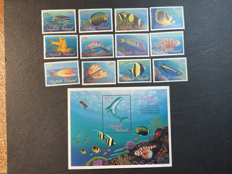 NORFOLK ISLAND # 646-658--MINT NEVER/HINGED--COMPLETE SET & SOUVENIR SHEET--1998