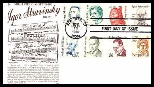 #1845 Igor Stravinsky 8 stamp COMBO - GAMM Cachet