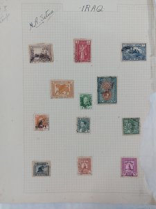 Early Stamps Lot of Iraq on Album Sheets with Error of 2 Dots in 1 Anna