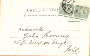 aa0112 - EEGYPT - POSTAL HISTORY - POSTCARD from ALEXANDRIA to PARIS 1901-