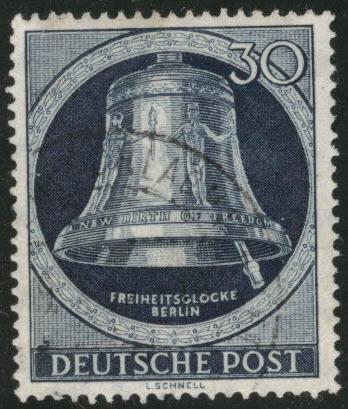 Germany Berlin Occupation Scott 9N78 used 1952 Freedom Bell