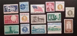 1959 US Commemorative Stamp Year Set MNH OG Mint 1124--1138 Unused