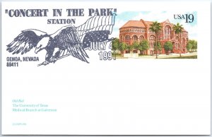 U.S. SPECIAL EVENT POSTMARK CONCERT IN THE PARK AT GENOA NEVADA JULY 4 1991