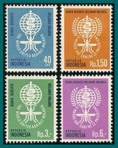 Indonesia 1962 Malaria Eradication, MLH #574-577,SG927-SG930