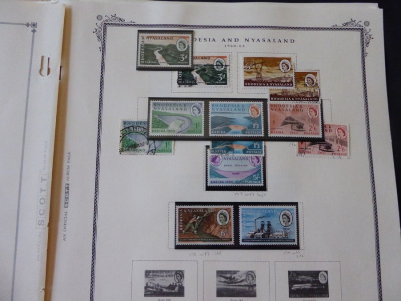 Rhodesia and Nyasaland 1954-1963 Stamp Collection on Scott Specialty Alb Pgs