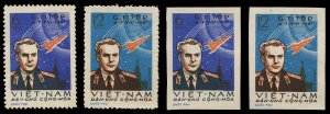 Vietnam - North #174-175 Cat$20, 1961 Titov, perf. and imperf. sets, without ...