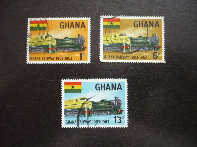 Stamps - Ghana - Scott# 156-158 - Used Part Set of 3 Stamps