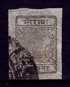 Nepal - Scott #10 - Used - Small thin, a bit of creasing - SCV $13