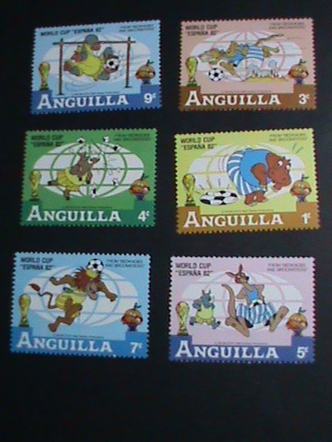 ​DISNEY-ANGUILLA STAMP-1982- DISNEY CARTOON-WORLD CUP SOCCER SPAIN'82 SET VF