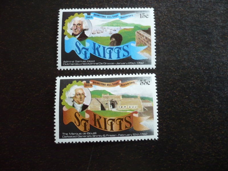 Stamps - St. Kitts - Scott# 90-91 - Mint Never Hinged Set of 2 Stamps