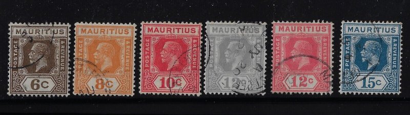 Mauritius KGV 1922-34 set compl. (16)  used. Sg223-237/ Sc 179-195, (c830a