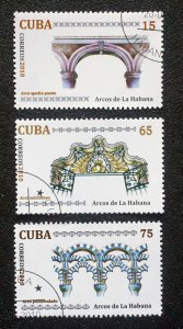 CUBA Sc# 5152-5154  ARCHES OF HAVANA Architecture CPL SET of 3  2010  used / cto