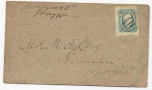 CSA Scott #12 AD on Cover Milford, VA February 15 Manuscript VF