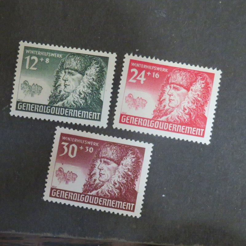 German Semi Postals issues for Poland NB8-10 unused OG., VLH. VF