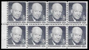 PCBstamps  US #1393a Bk Pane 48c(8x6c)Eisenhower, Shiny, MNH, (22)