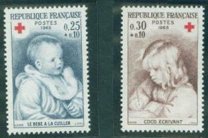 FRANCE Scott B392-3 MNH** 1965 Red Cross Semi Postal set