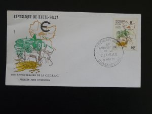 agriculture tractor FDC Upper Volta 1980