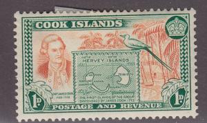 Cook Islands 132 Cook and map of  Hervey lsland 1949