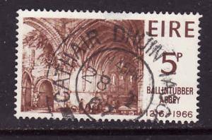 Ireland-Sc#218-used 5p red brown-Ballintubber Abbey-dated 28 I 1967-Churches-