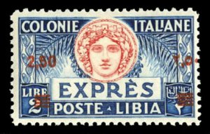 Italian Colonies, Libya #E12 Cat$240, 1926 Special Delivery, 2.50L on 2L, lig...
