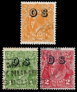 Australia Sc. O6-8 1932 officials, used