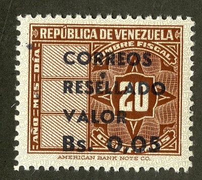 VENEZUELA 877 MNH BIN .30 NUMERICAL