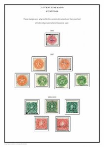 Mexico revenue stamps 1874-1898  (11 pages) 