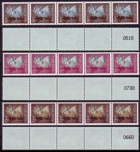 Hong Kong Coil strips third part 1995 MNH SG#709d+712b+713c MI#745Ix - 747Ix