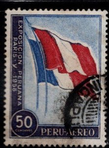 Peru  Scott C144 Used Flag Airmail stamp 1958