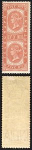 India Telegraph T12 5r Orange-brown Wmk T19 M/M (Heavy Crease) Cat 120 pounds