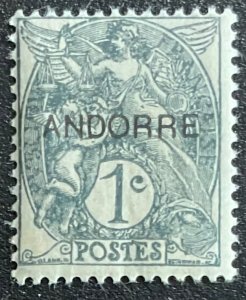 French Andorra *MH* #1 Single Angels L33