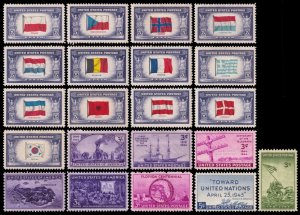 United States Scott 908-921, 922-929 (1943-45) Mint H-LH F-VF M