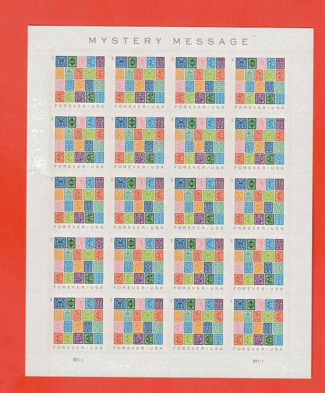 5614MYSTERY Message  55¢ Forever  Face $8.80 MNH  2012